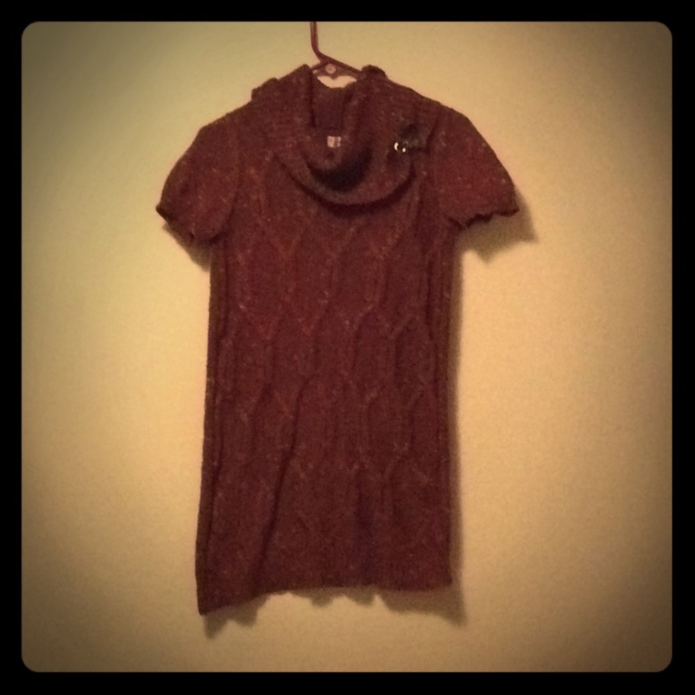 Dark red sweater dress